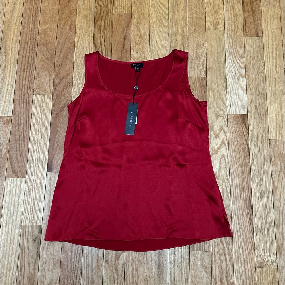 NWT Talbots Red Silk Camisole Top